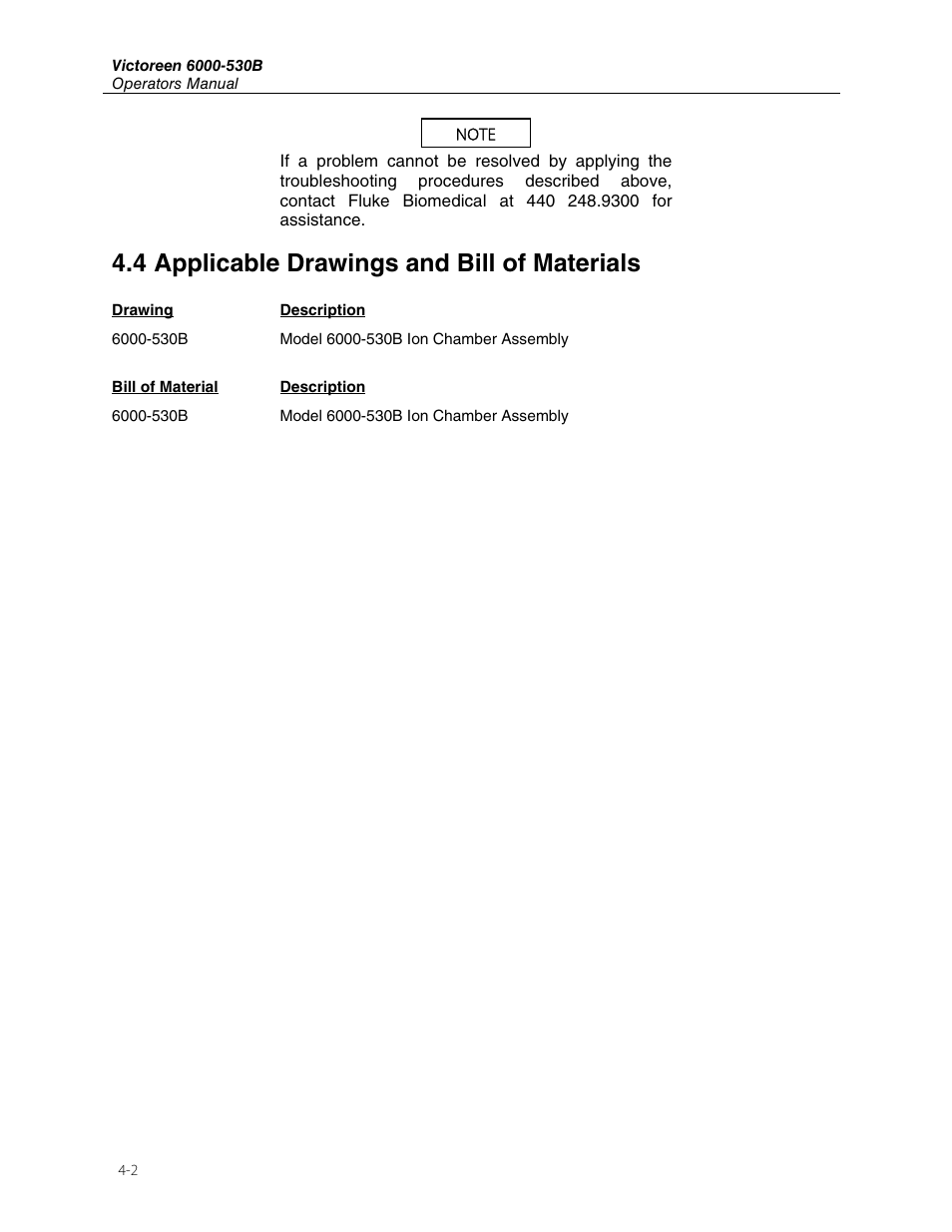 4 applicable drawings and bill of materials | Fluke Biomedical 6000-530B User Manual | Page 14 / 16