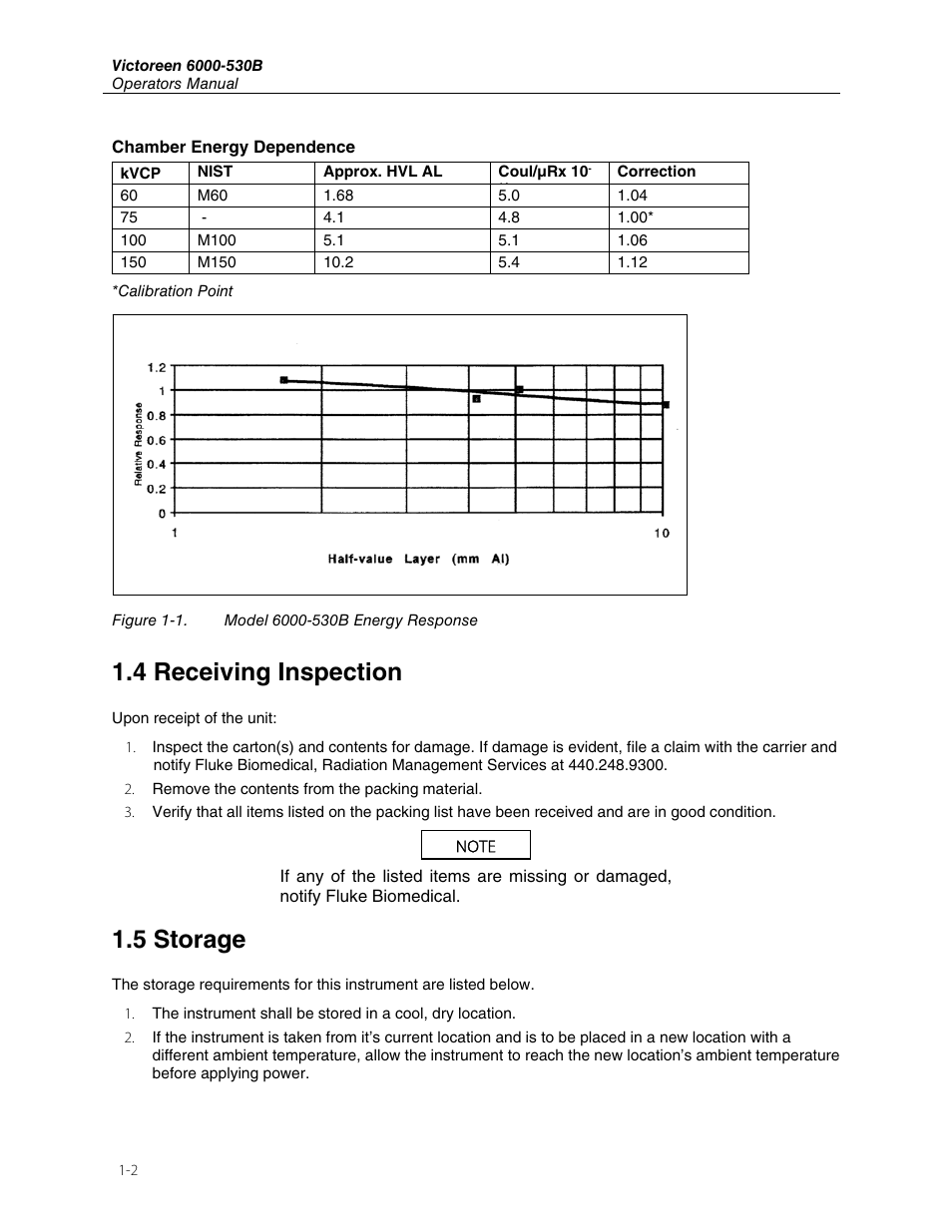4 receiving inspection, 5 storage | Fluke Biomedical 6000-530B User Manual | Page 6 / 16