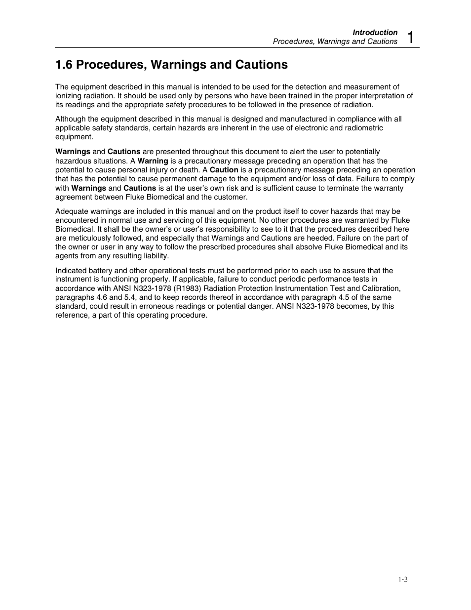 6 procedures, warnings and cautions | Fluke Biomedical 6000-530B User Manual | Page 7 / 16