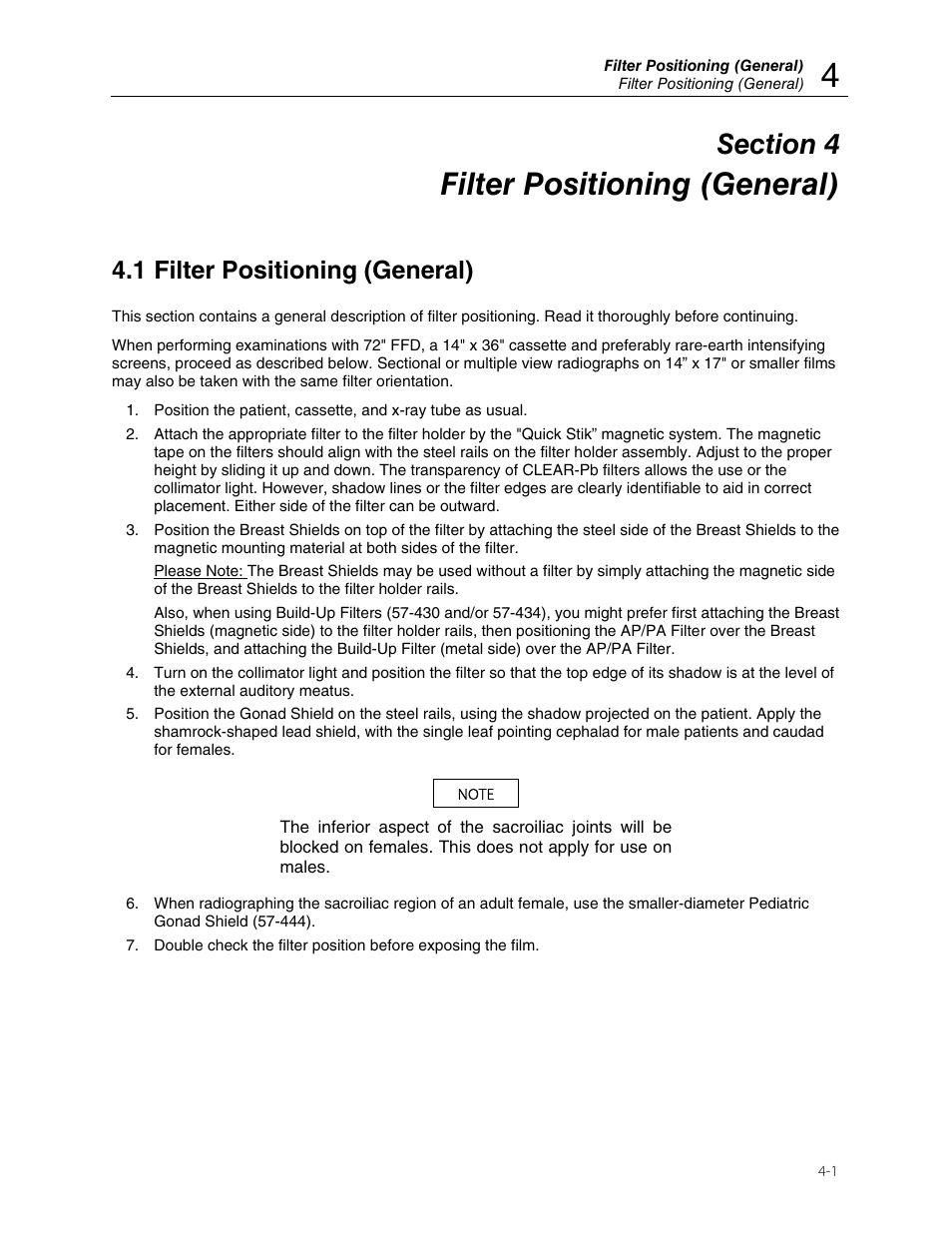 Filter positioning (general), 1 filter positioning (general) | Fluke Biomedical 57-402 User Manual | Page 13 / 32