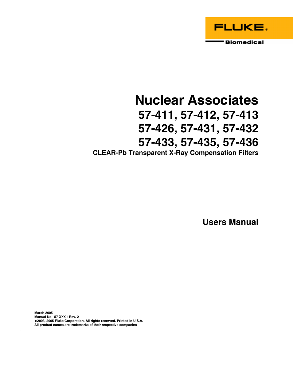 Fluke Biomedical 57-411 User Manual | 12 pages