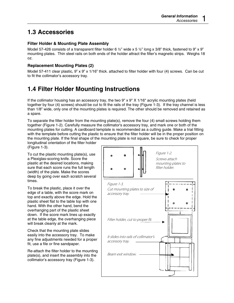 3 accessories, 4 filter holder mounting instructions | Fluke Biomedical 57-411 User Manual | Page 7 / 12