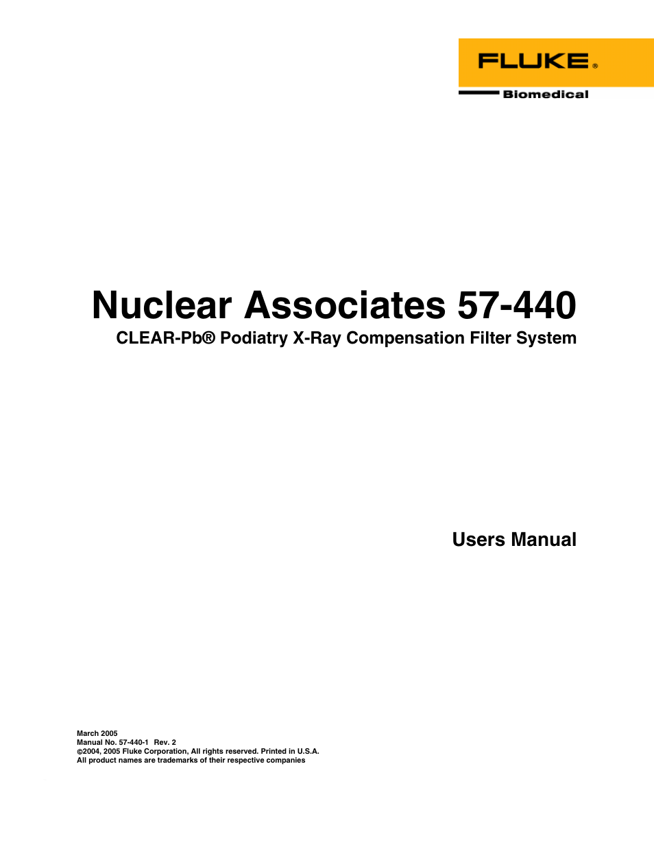 Fluke Biomedical 57-440 User Manual | 12 pages