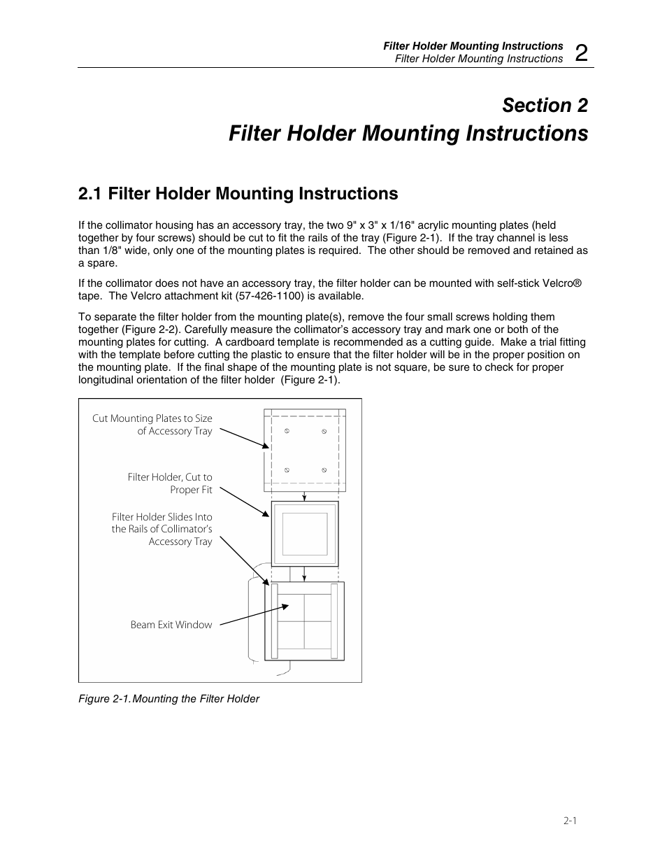 Filter holder mounting instructions, 1 filter holder mounting instructions | Fluke Biomedical 57-441 User Manual | Page 7 / 12