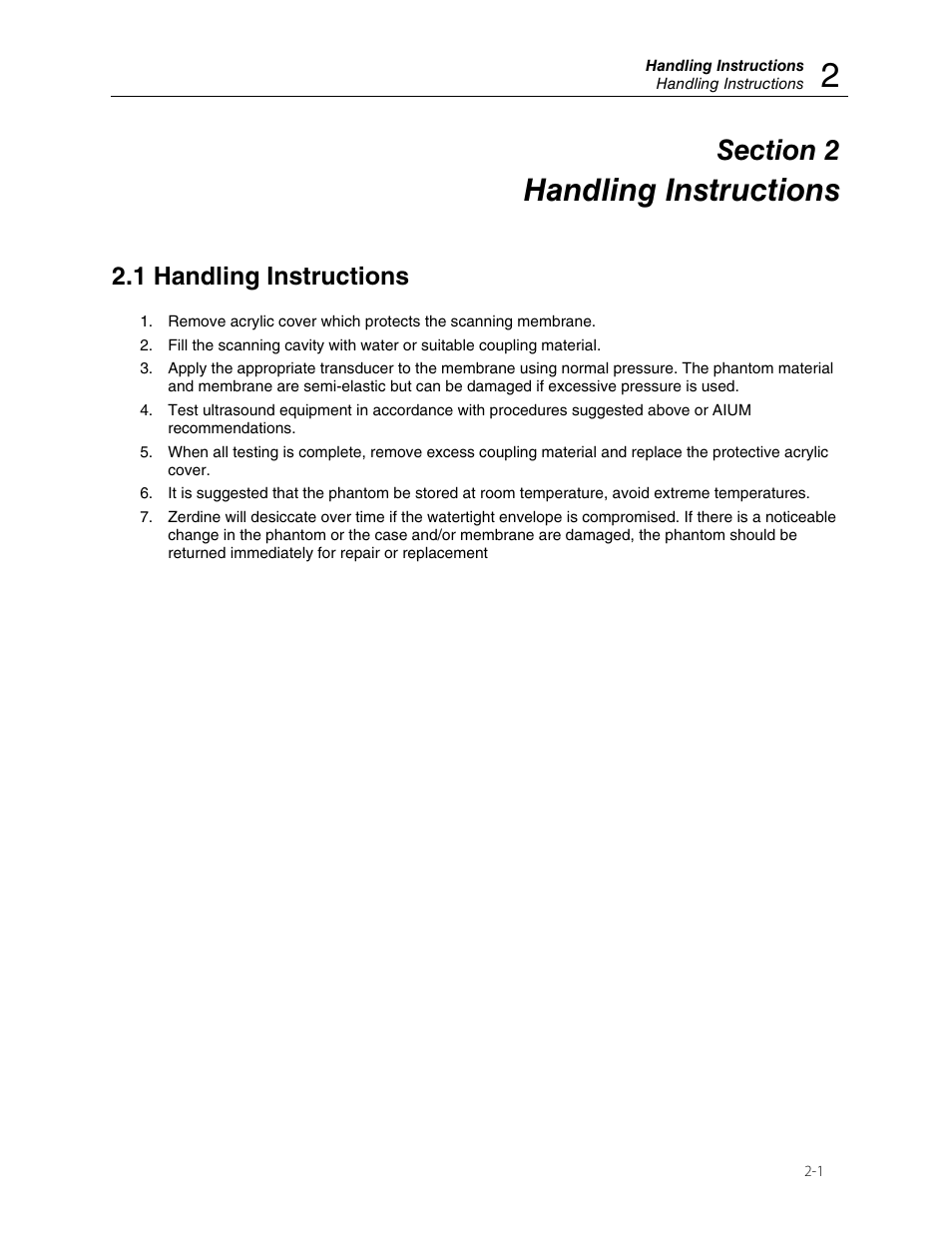 Handling instructions, 1 handling instructions | Fluke Biomedical 84-350 User Manual | Page 11 / 12