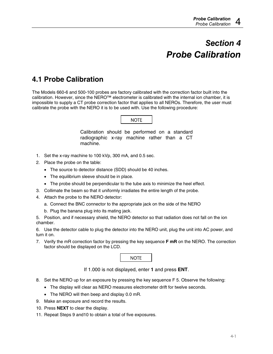 Probe calibration, 1 probe calibration | Fluke Biomedical 660-6 User Manual | Page 15 / 22