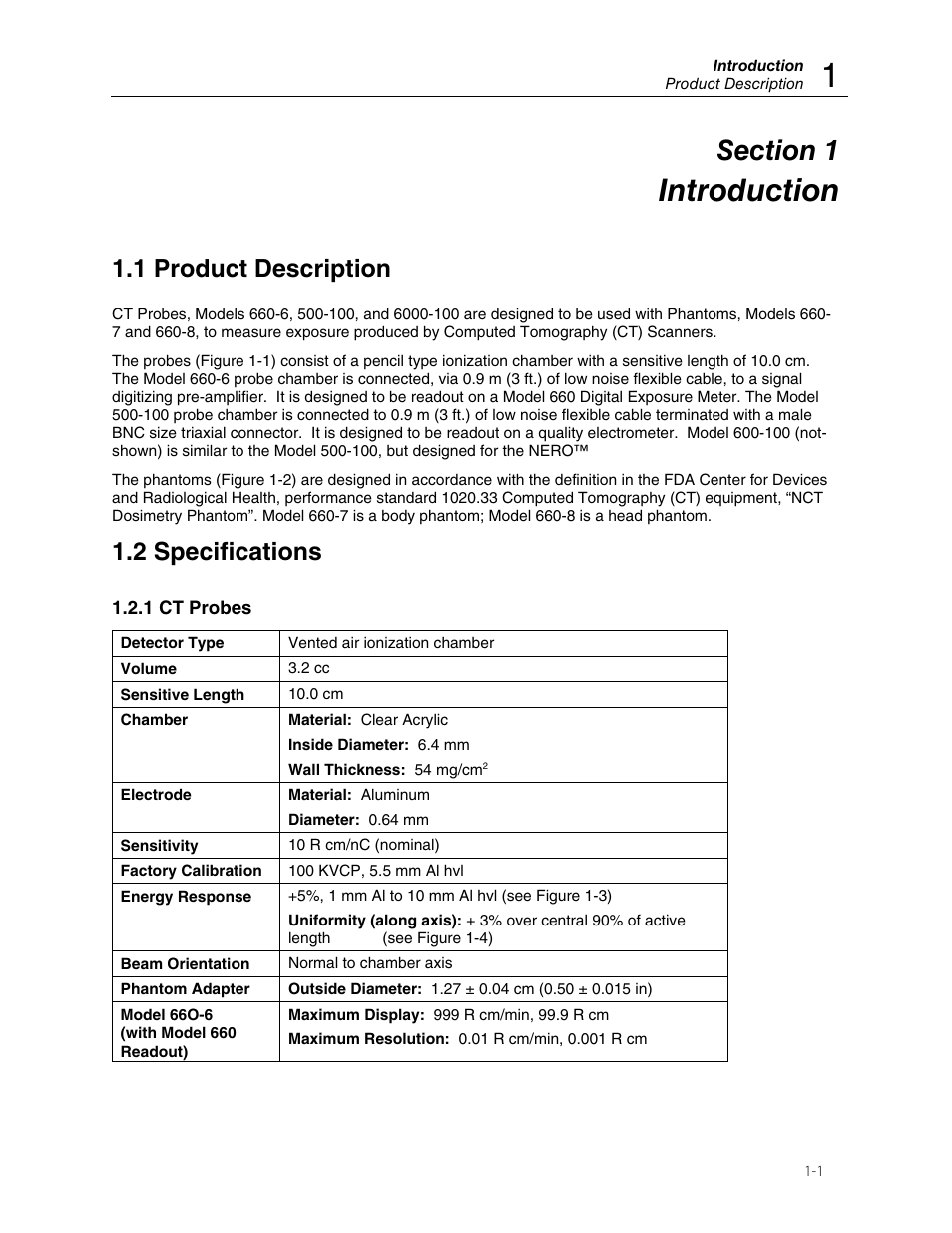 Introduction, 1 product description, 2 specifications | Fluke Biomedical 660-6 User Manual | Page 5 / 22