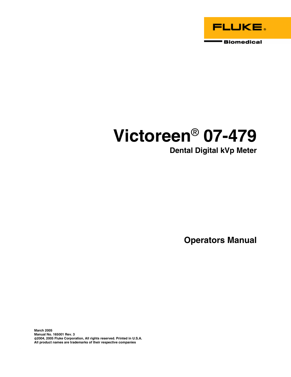 Fluke Biomedical 07-479 User Manual | 18 pages