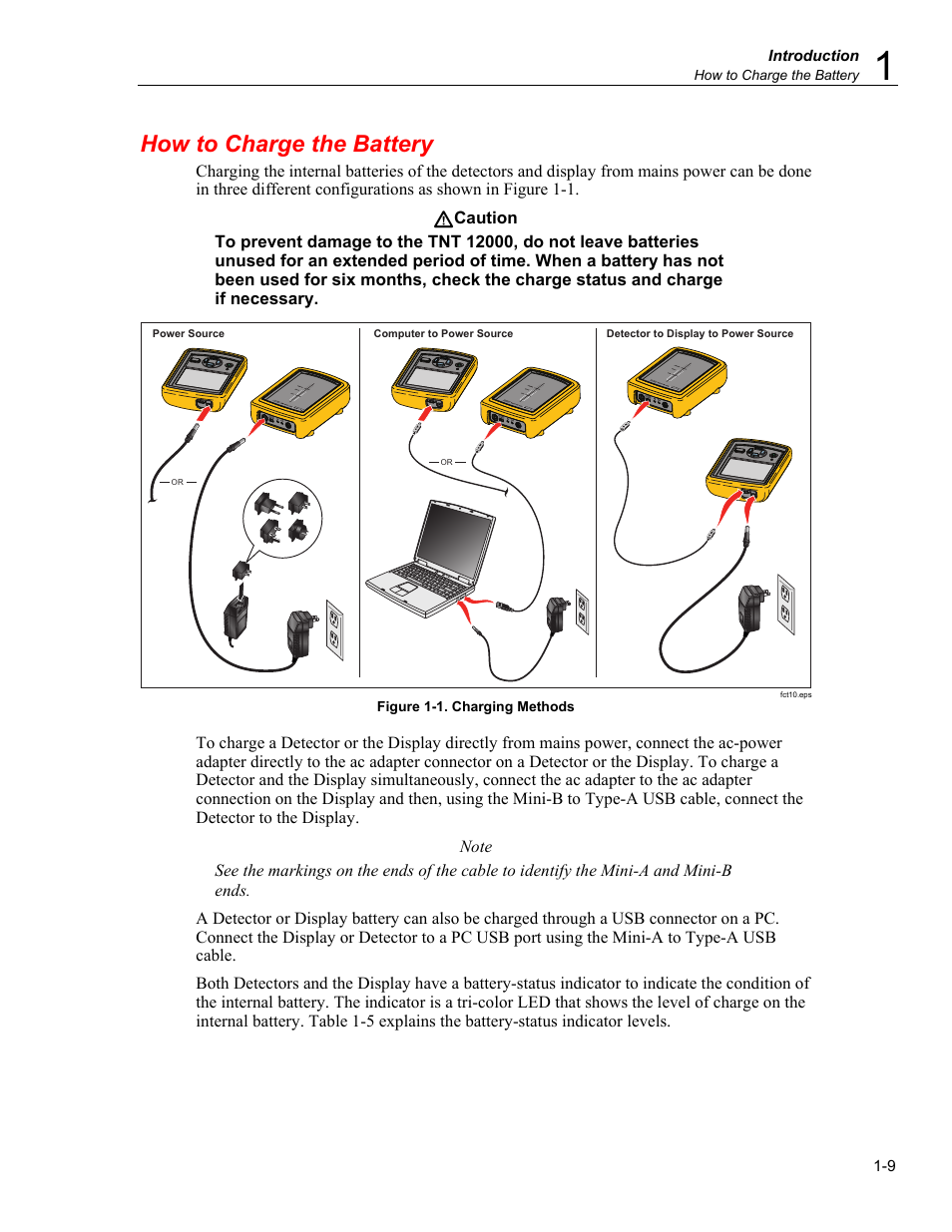 How to charge the battery | Fluke Biomedical TNT 12000 User Manual | Page 21 / 138