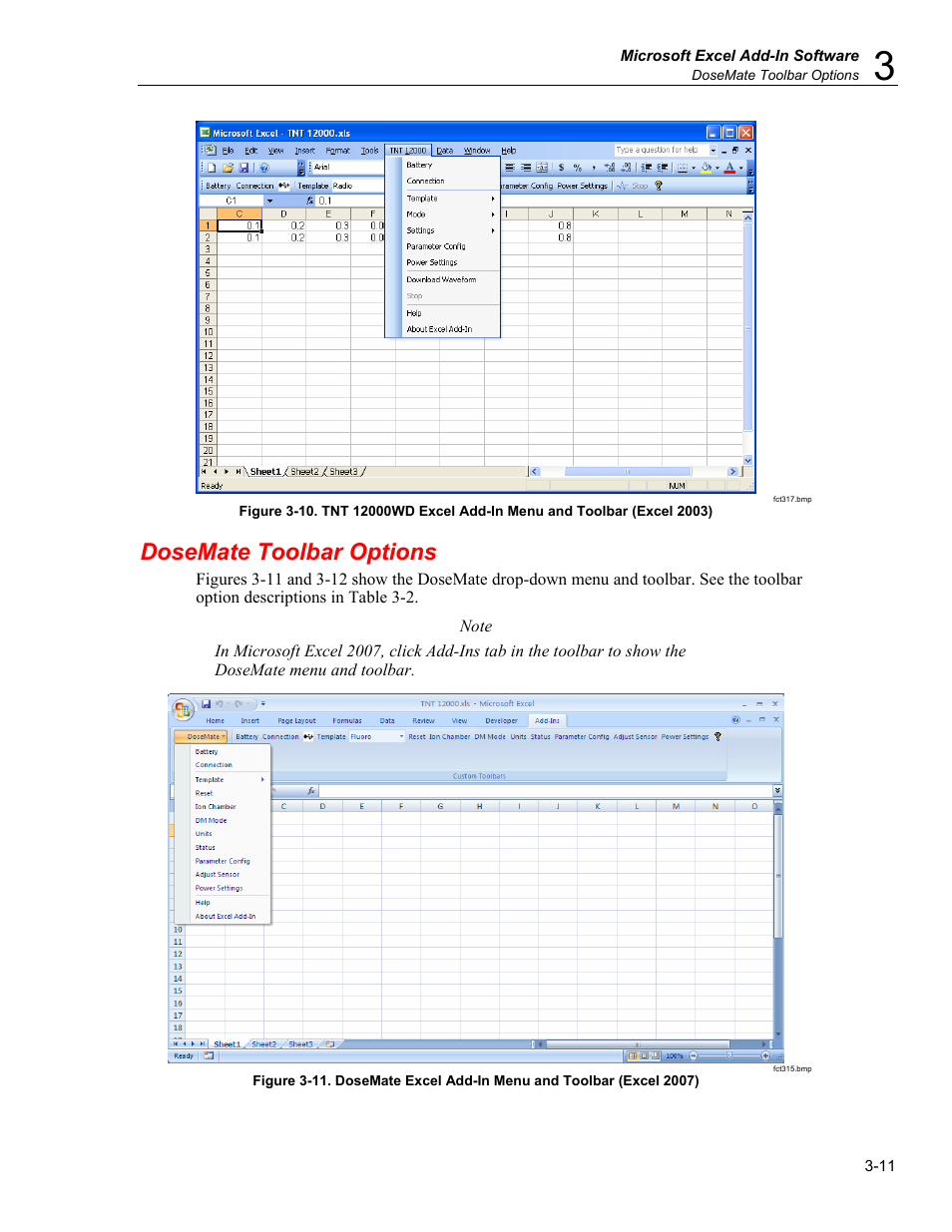 Dosemate toolbar options | Fluke Biomedical TNT 12000 User Manual | Page 87 / 138