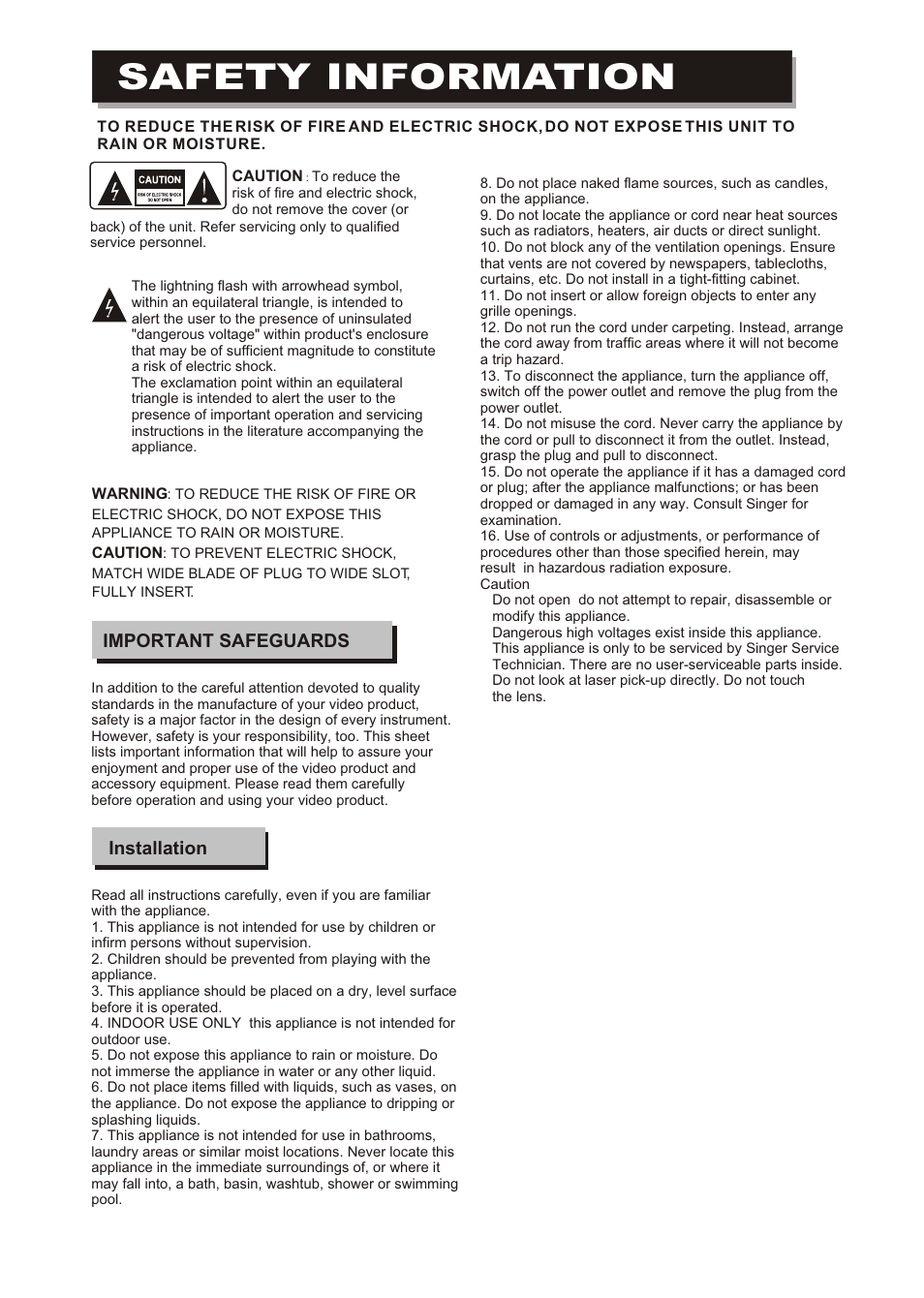 Т³гж 2, Safety information | Curtis DVD DVD1072 User Manual | Page 2 / 31