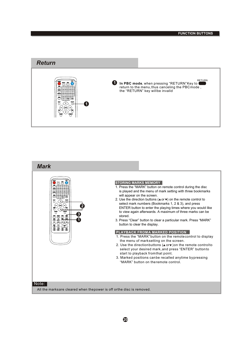 Т³гж 24, Return, Mark | Curtis DVD DVD1072 User Manual | Page 24 / 31