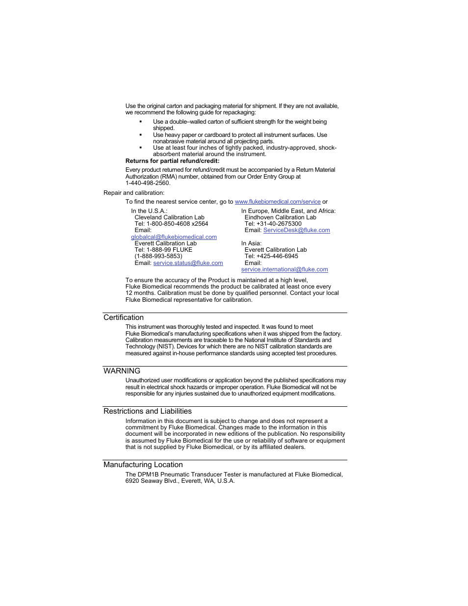 Fluke Biomedical DPM1B User Manual | Page 4 / 24