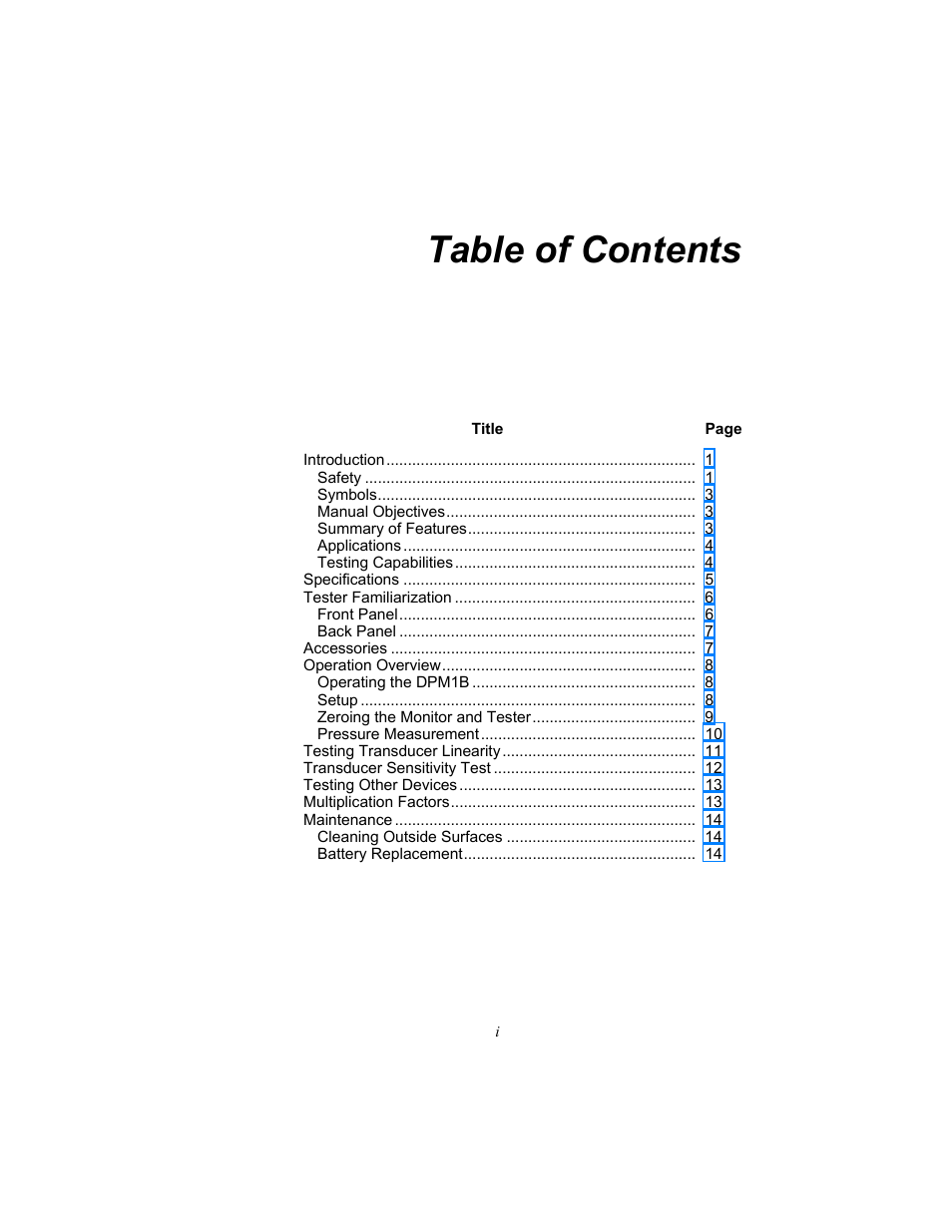 Fluke Biomedical DPM1B User Manual | Page 5 / 24
