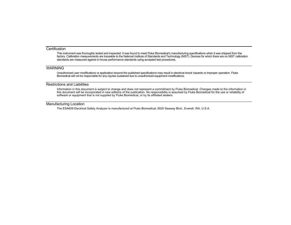 Fluke Biomedical ESA609 User Manual | Page 5 / 42