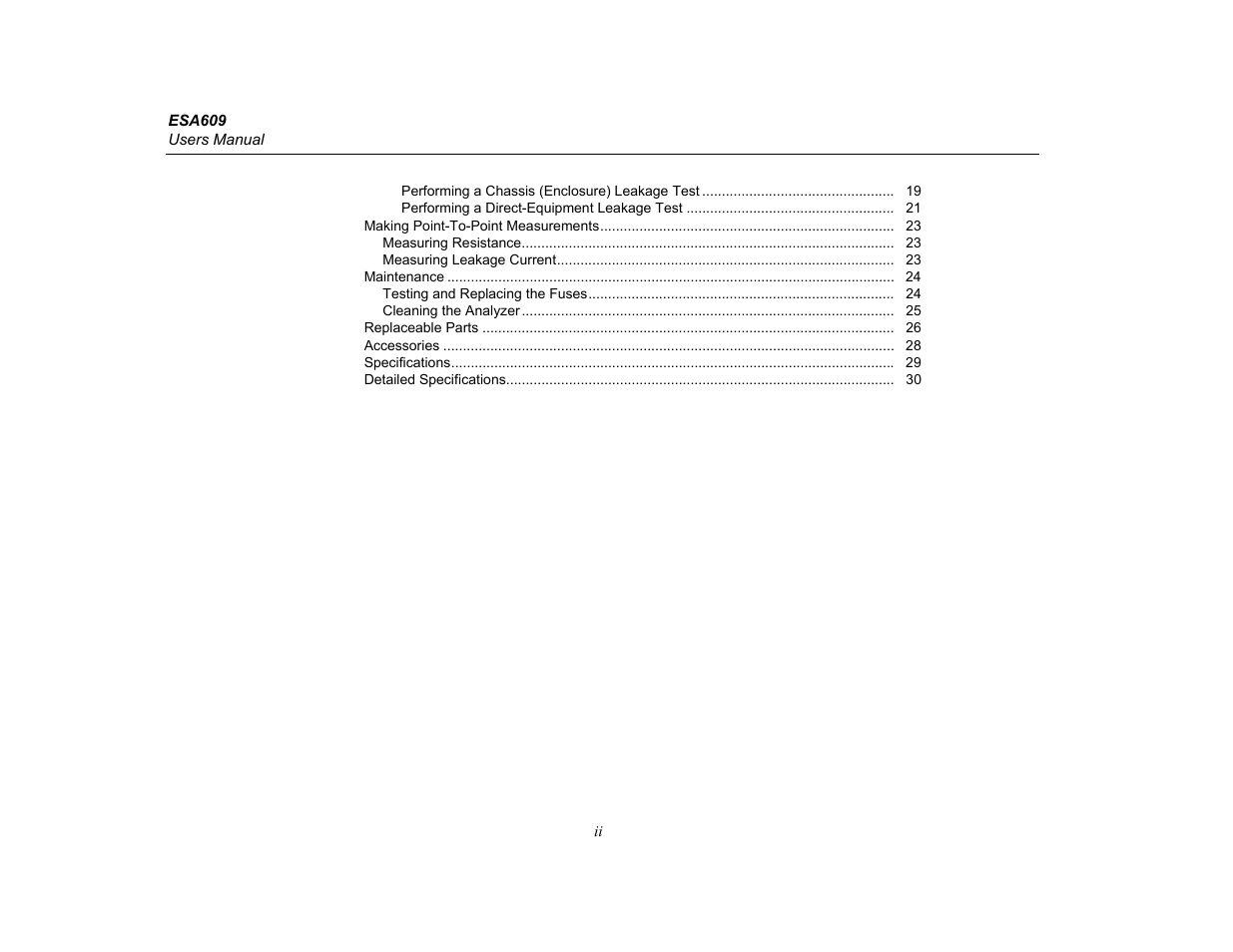 Fluke Biomedical ESA609 User Manual | Page 8 / 42