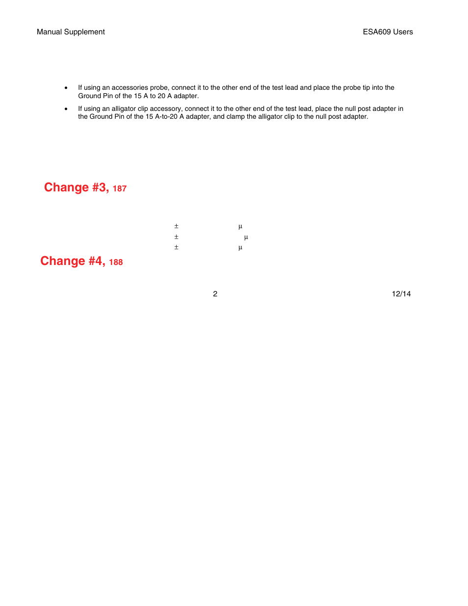 Change #3, Change #4 | Fluke Biomedical ESA609 Supplement User Manual | Page 3 / 3
