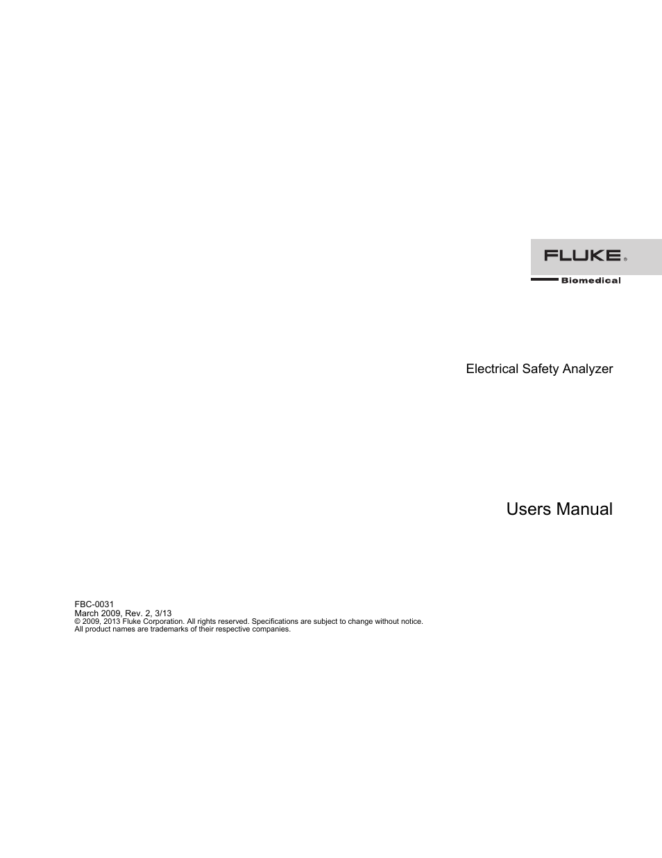 Fluke Biomedical ESA612 User Manual | 88 pages