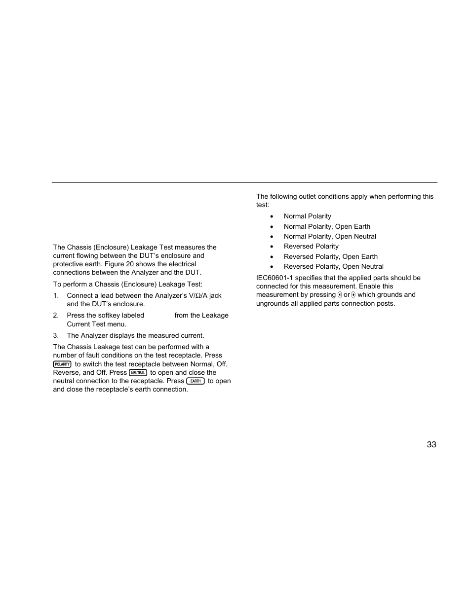 Performing a chassis (enclosure) leakage test | Fluke Biomedical ESA612 User Manual | Page 47 / 88