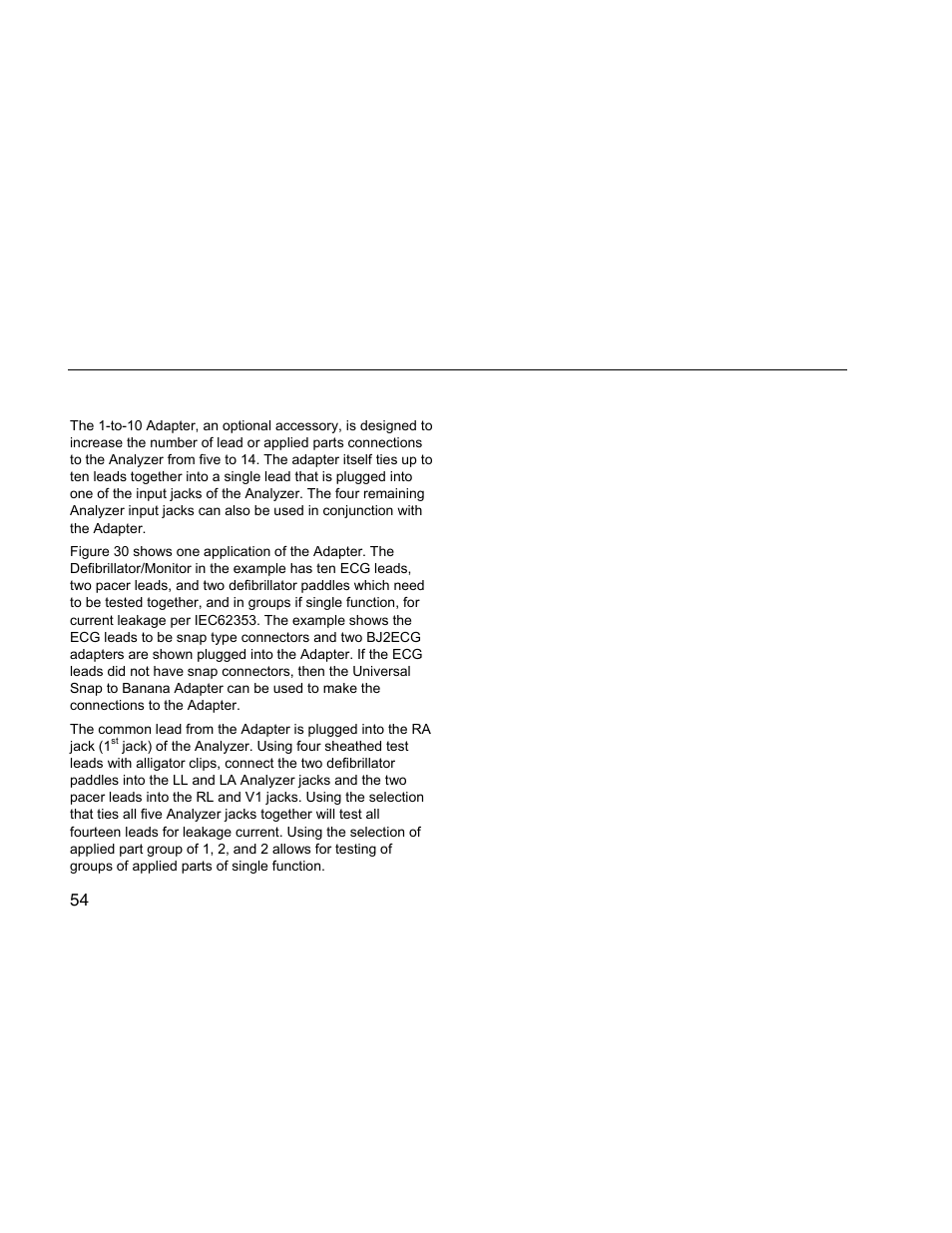 Using the 1-to-10 adapter | Fluke Biomedical ESA612 User Manual | Page 68 / 88
