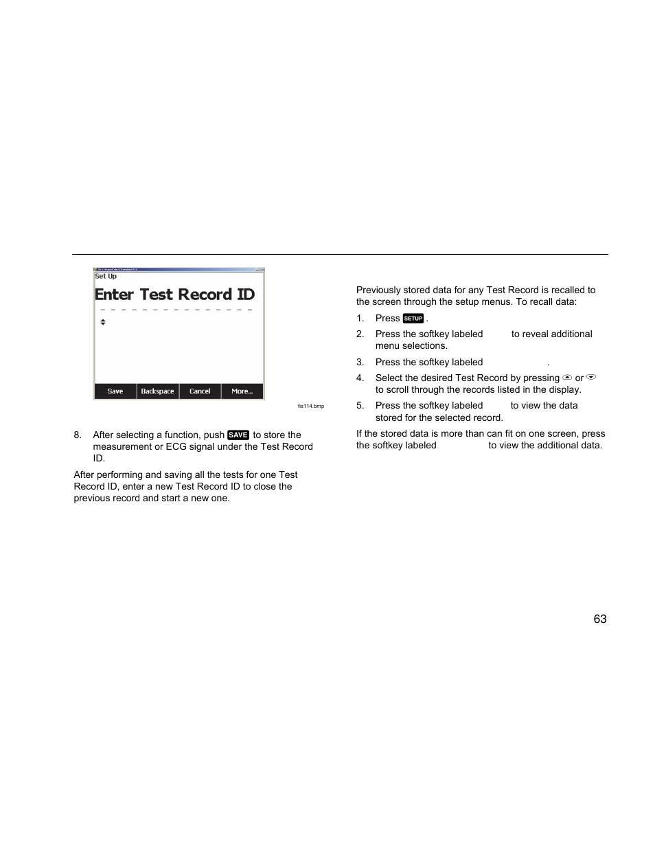 Viewing memory data | Fluke Biomedical ESA612 User Manual | Page 77 / 88