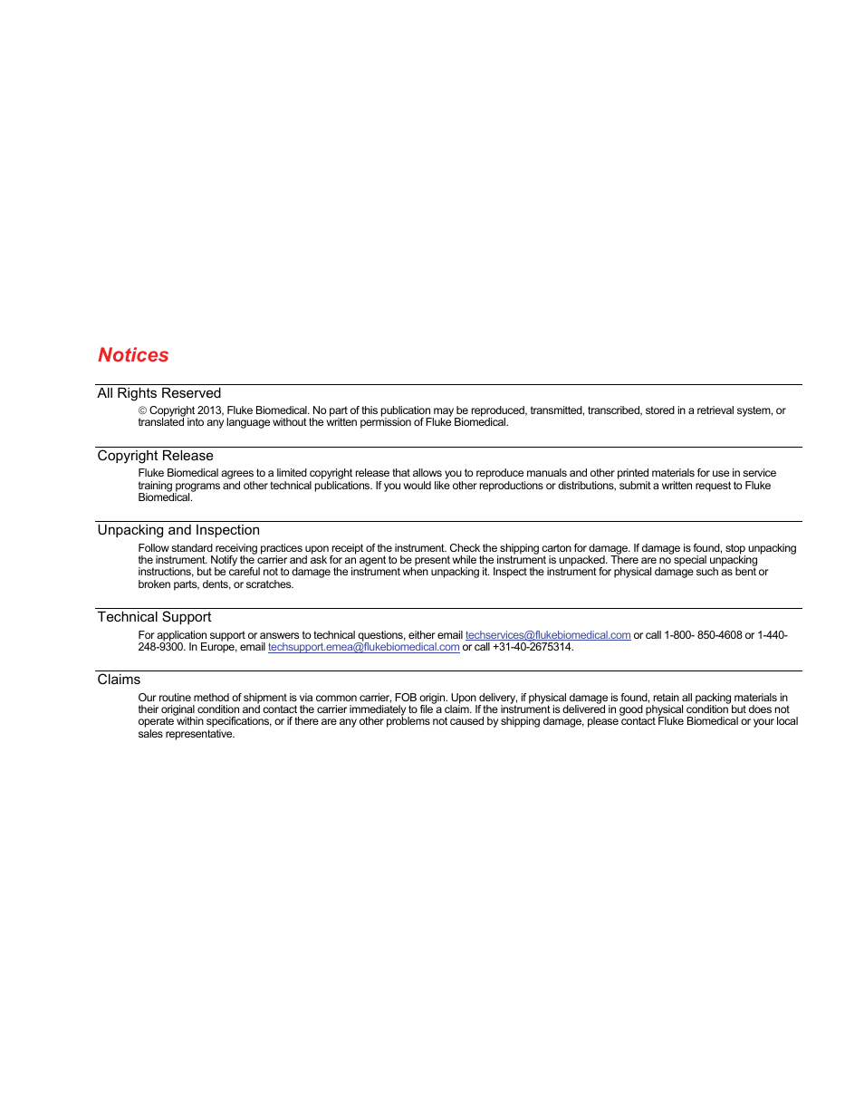 Notices | Fluke Biomedical ESA615 User Manual | Page 3 / 96