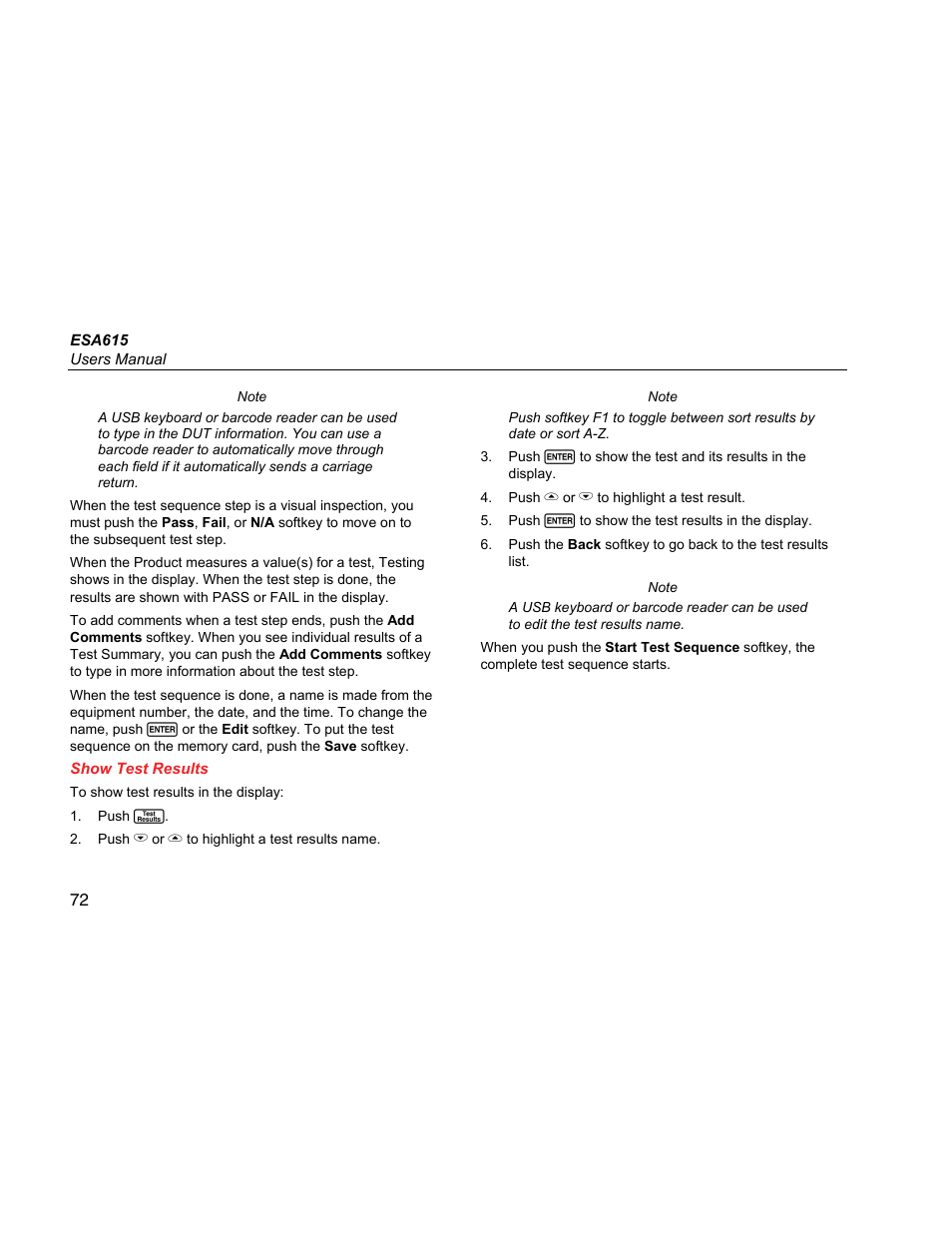 Show test results | Fluke Biomedical ESA615 User Manual | Page 86 / 96