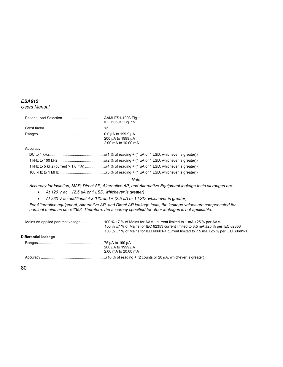 Fluke Biomedical ESA615 User Manual | Page 94 / 96