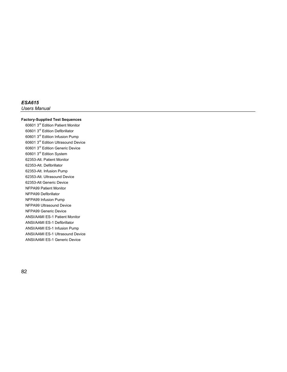 Esa615 users manual | Fluke Biomedical ESA615 User Manual | Page 96 / 96