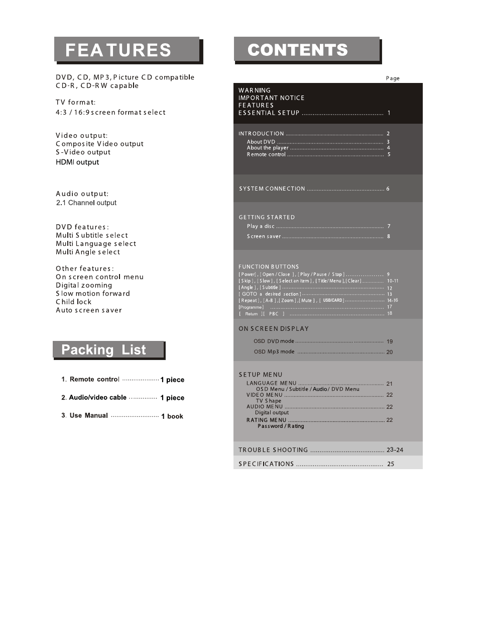 Curtis DVD1098B User Manual | Page 4 / 29