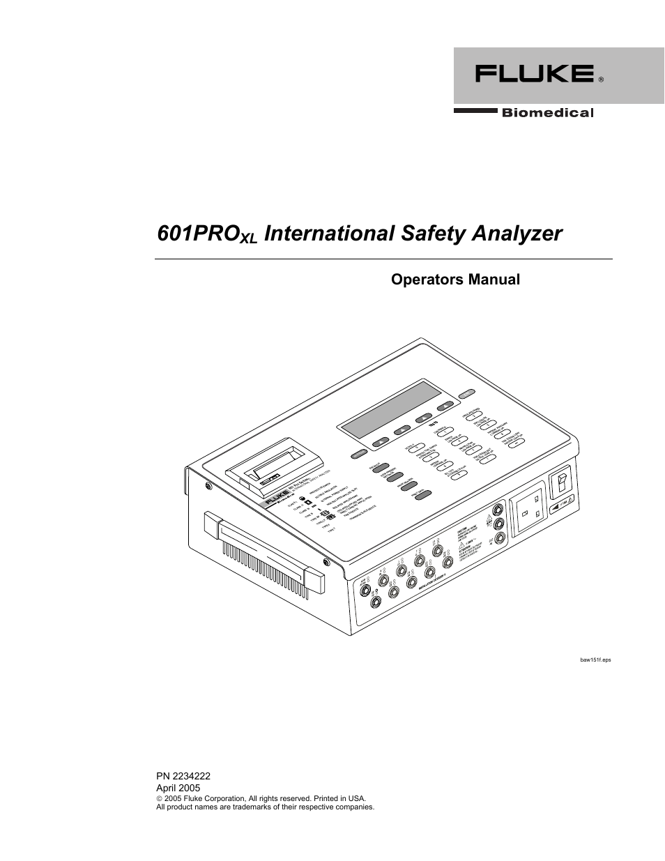Fluke Biomedical 601PRO XL User Manual | 186 pages