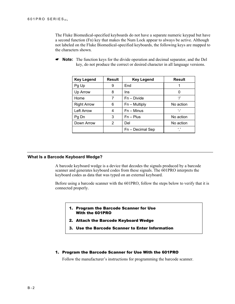 What is a barcode keyboard wedge | Fluke Biomedical 601PRO XL User Manual | Page 172 / 186