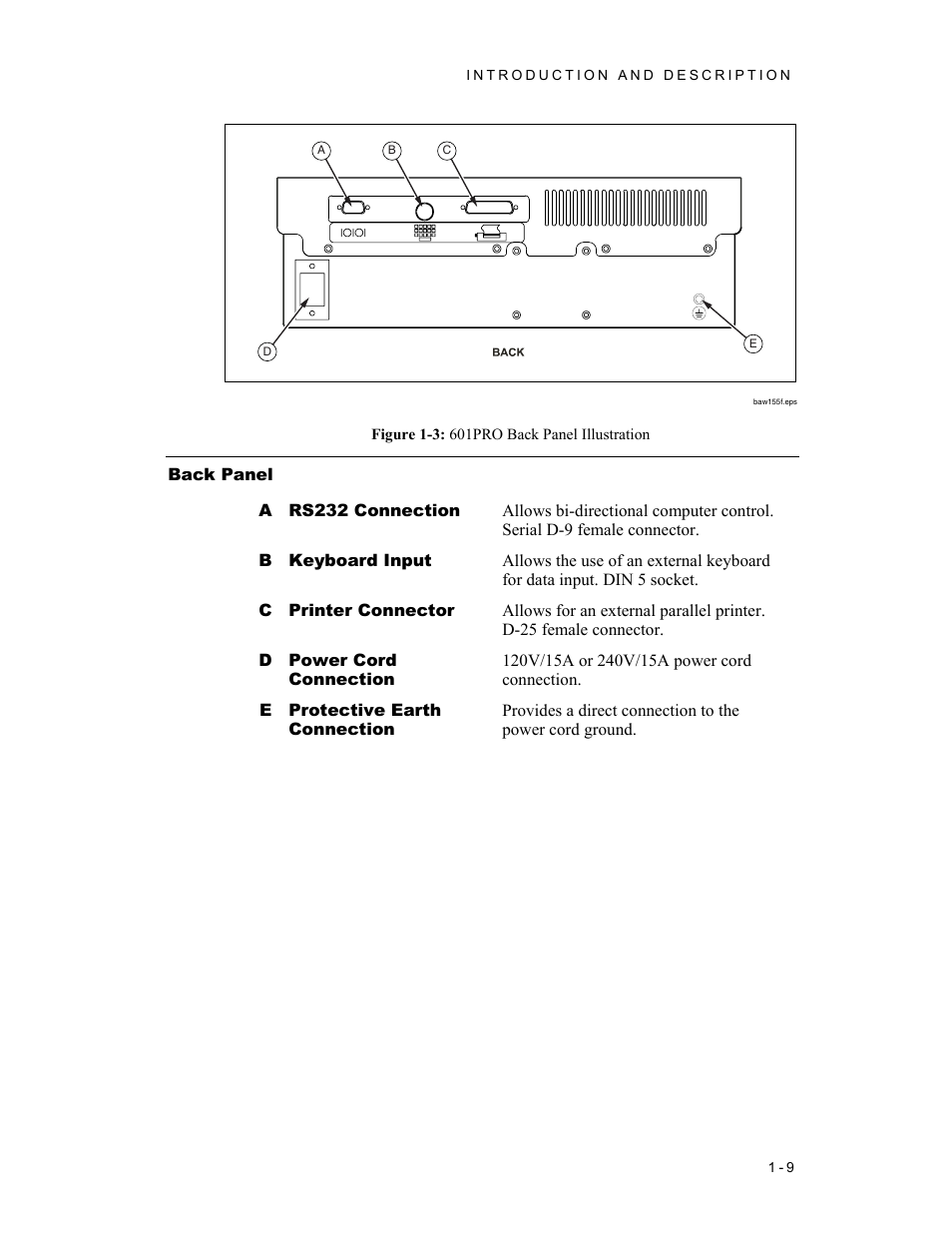 Back panel | Fluke Biomedical 601PRO XL User Manual | Page 23 / 186