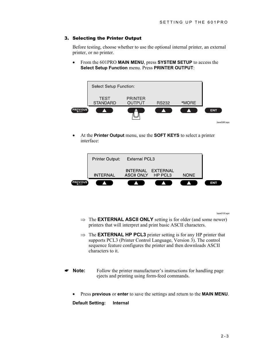 Selecting the printer output | Fluke Biomedical 601PRO XL User Manual | Page 27 / 186