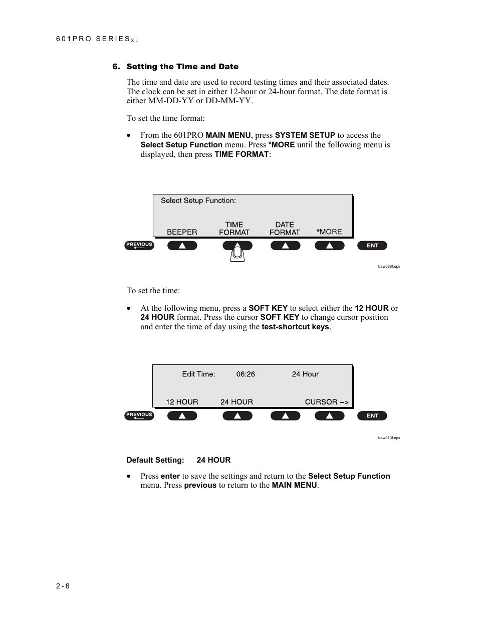 Setting the time and date | Fluke Biomedical 601PRO XL User Manual | Page 30 / 186