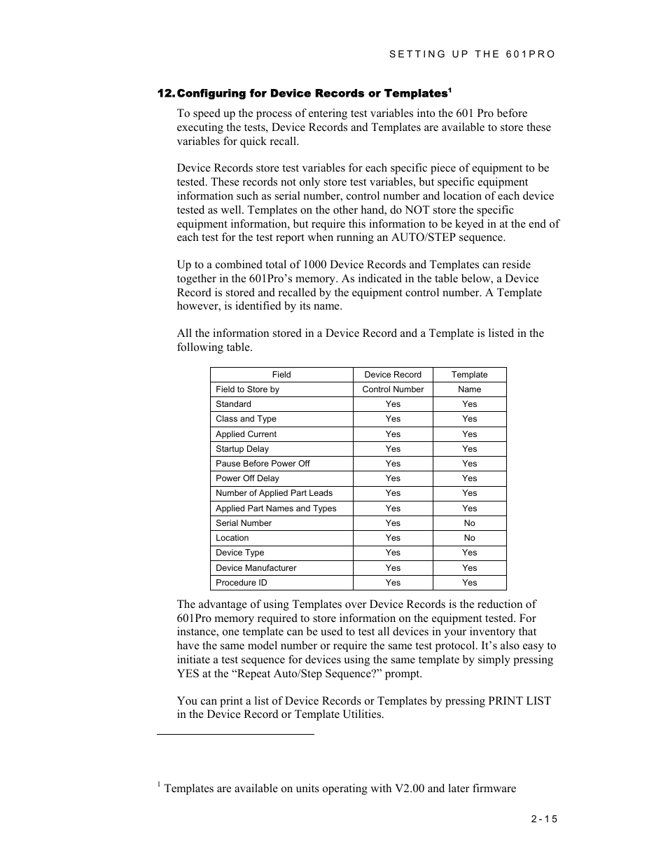 Configuring for device records or templates | Fluke Biomedical 601PRO XL User Manual | Page 39 / 186