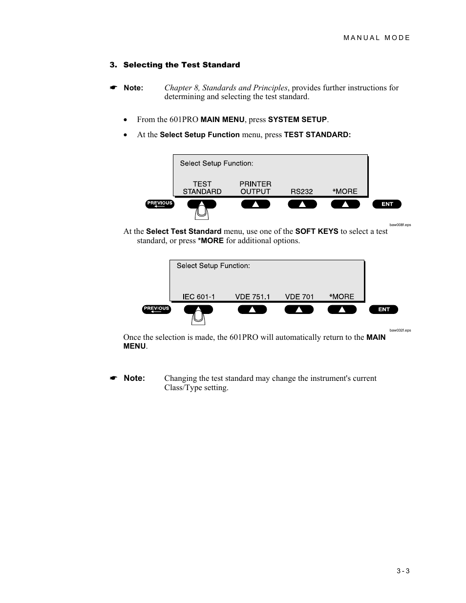Selecting the test standard | Fluke Biomedical 601PRO XL User Manual | Page 43 / 186