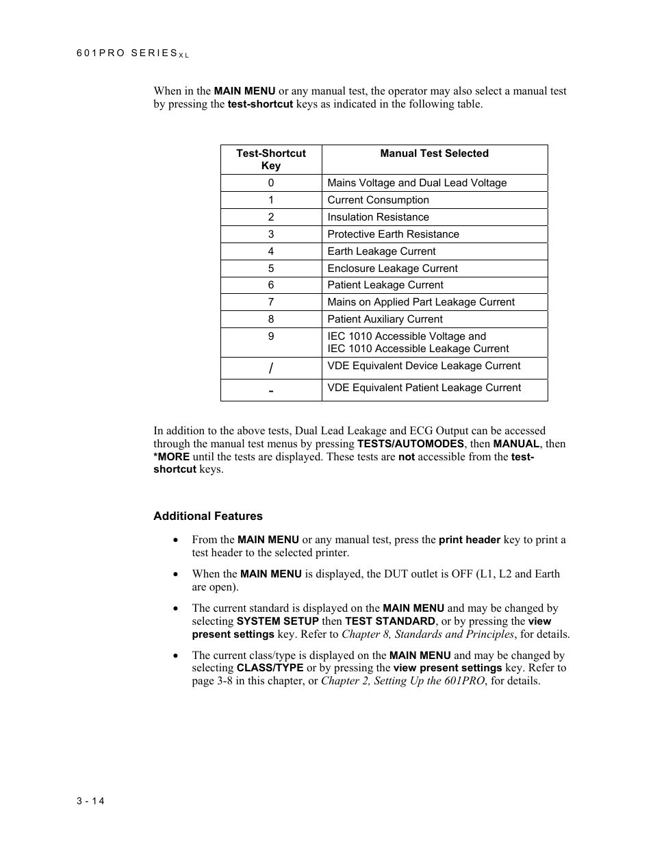 Additional features | Fluke Biomedical 601PRO XL User Manual | Page 54 / 186
