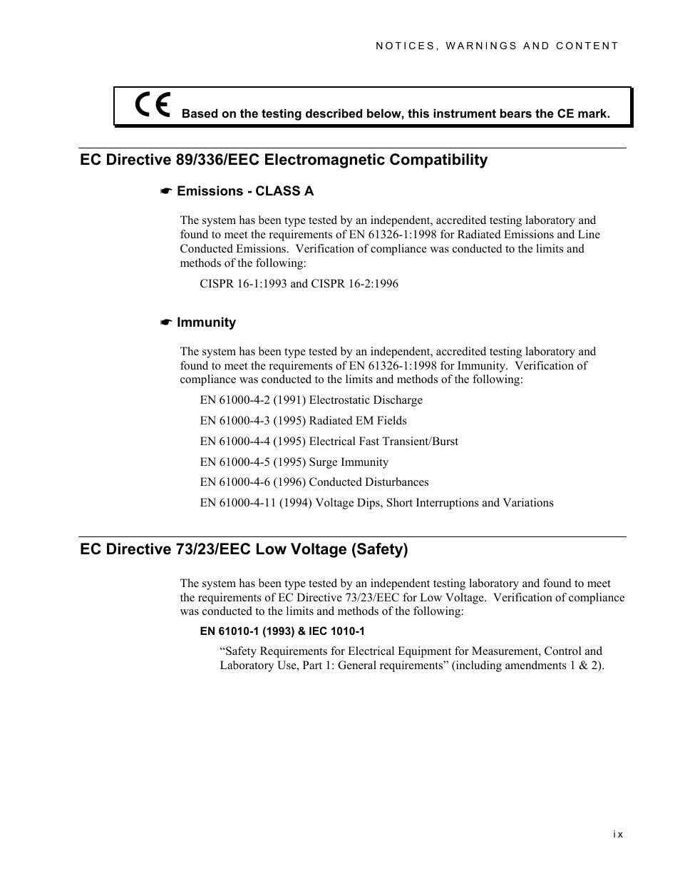 Ec directive 73/23/eec low voltage (safety) | Fluke Biomedical 601PRO XL User Manual | Page 9 / 186