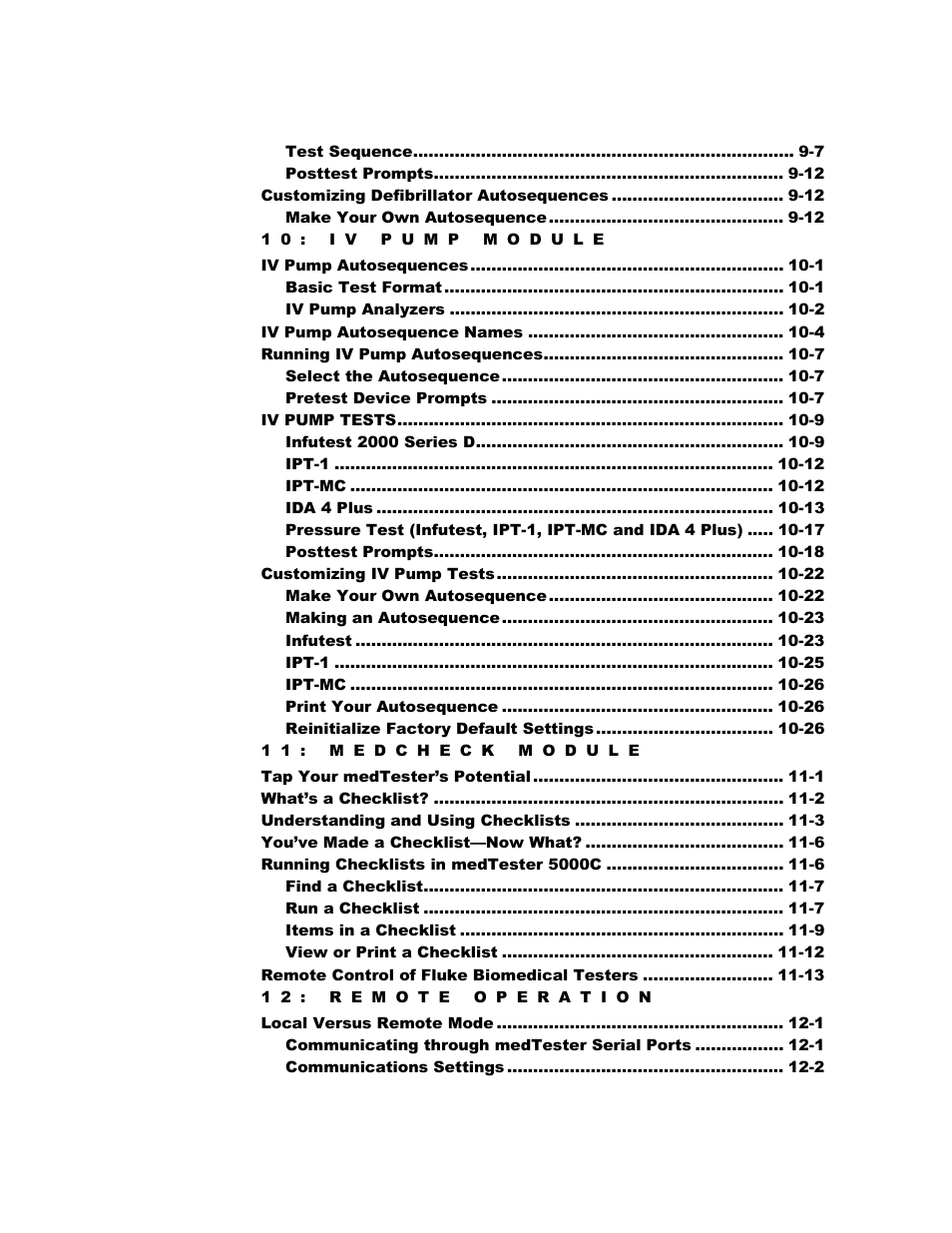 Fluke Biomedical medTester 5000C User Manual | Page 10 / 292