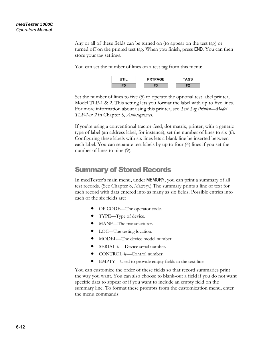 Summary of stored records | Fluke Biomedical medTester 5000C User Manual | Page 104 / 292