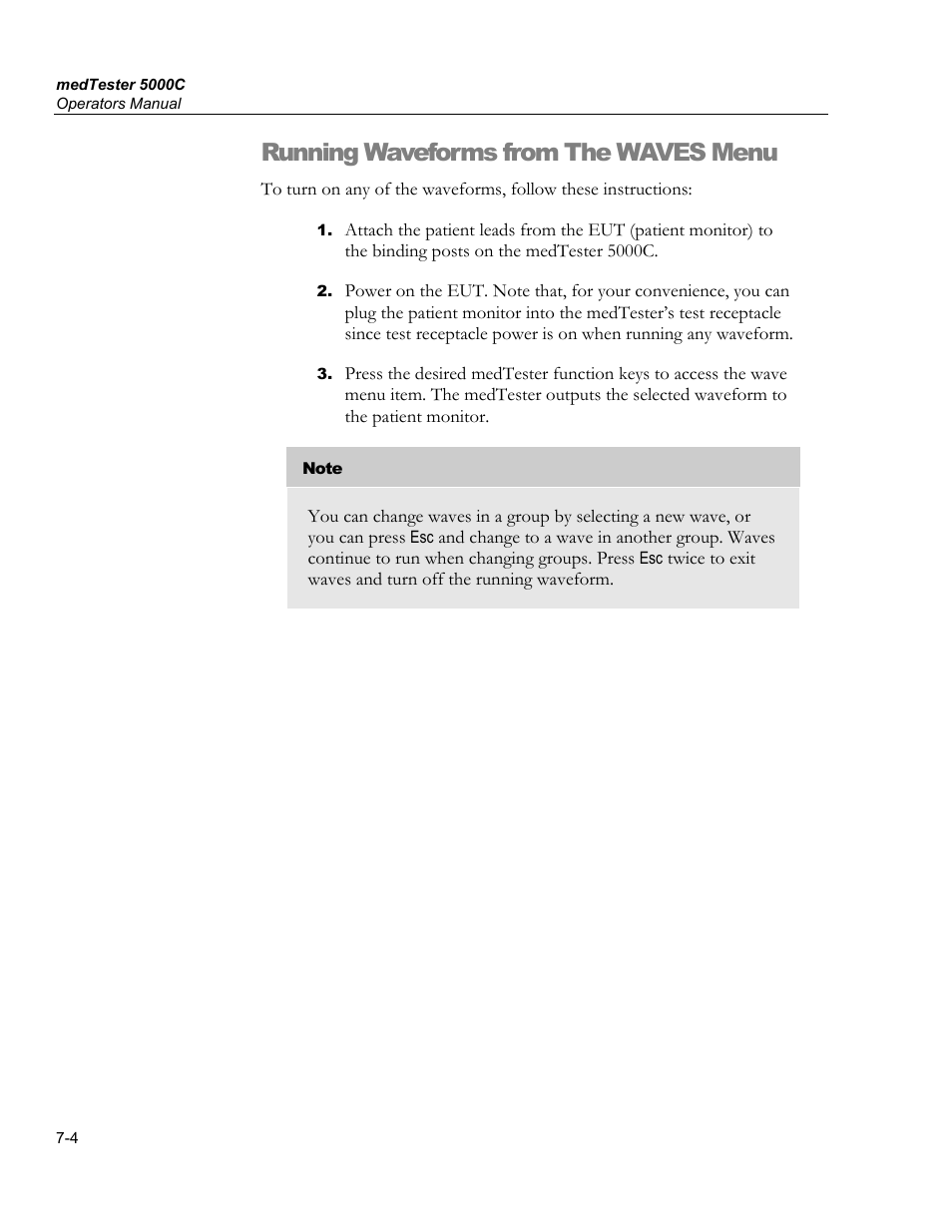Viewing a single record, Printing records, Print a single record | Running waveforms from the waves menu | Fluke Biomedical medTester 5000C User Manual | Page 112 / 292