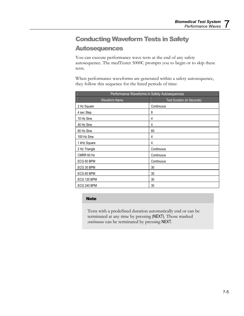 Print a range of records, Print all records, Print records by type | Conducting waveform tests in safety autosequences | Fluke Biomedical medTester 5000C User Manual | Page 113 / 292