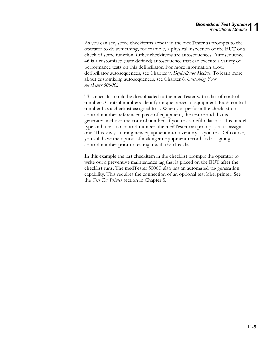 Items in a checklist, Pass/fail (p) category | Fluke Biomedical medTester 5000C User Manual | Page 169 / 292