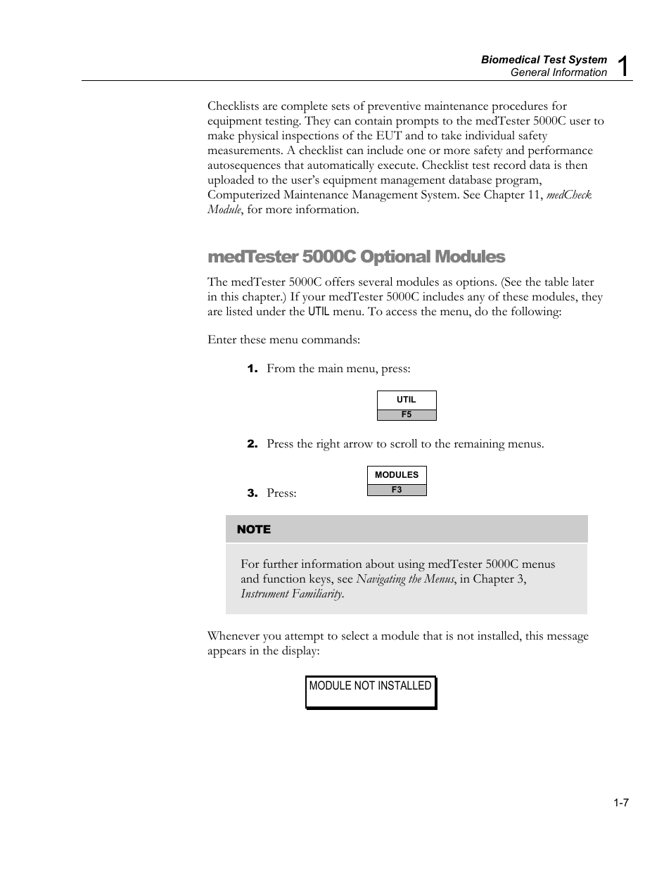 Features, Optional accessories, Medtester 5000c optional modules | Fluke Biomedical medTester 5000C User Manual | Page 19 / 292