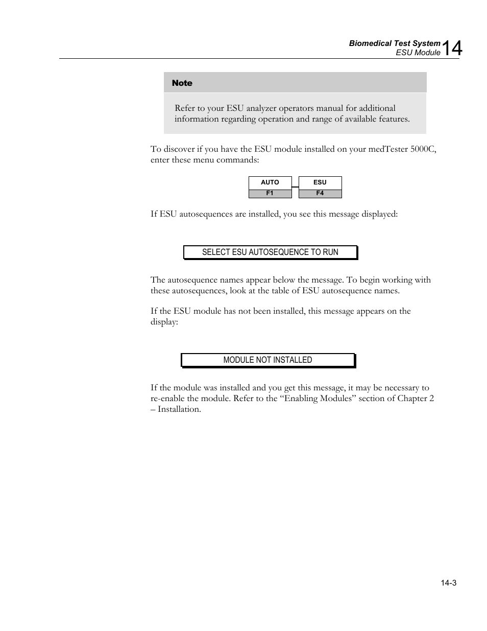Test sequence, Esu test types, Generator output | Fluke Biomedical medTester 5000C User Manual | Page 213 / 292