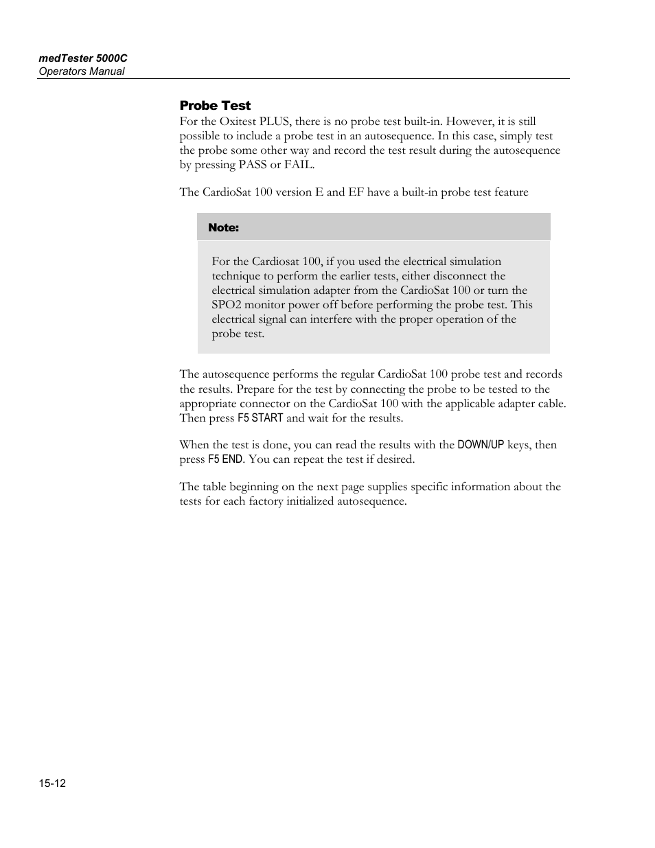 For cardiosat 100 | Fluke Biomedical medTester 5000C User Manual | Page 240 / 292