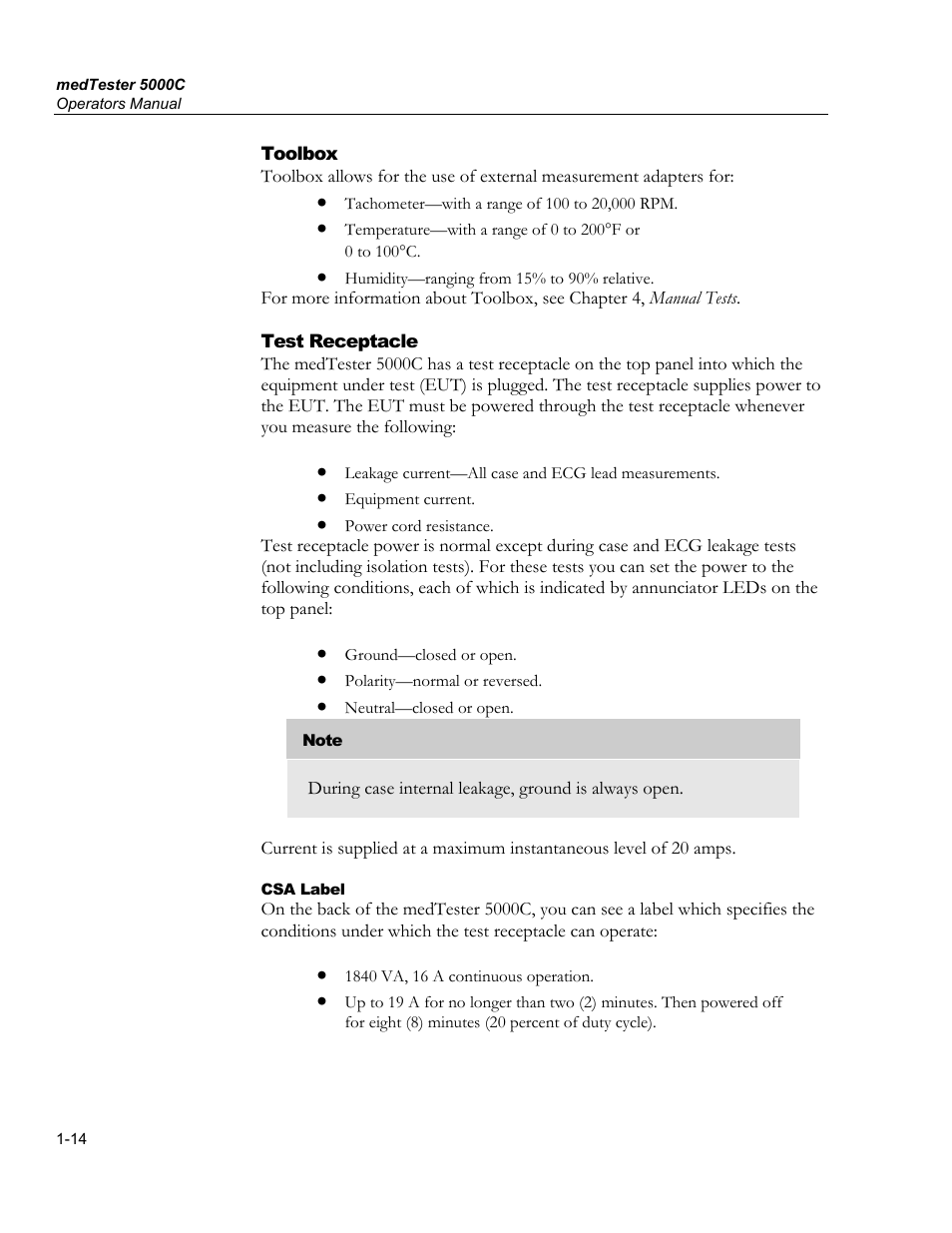 Fluke Biomedical medTester 5000C User Manual | Page 26 / 292