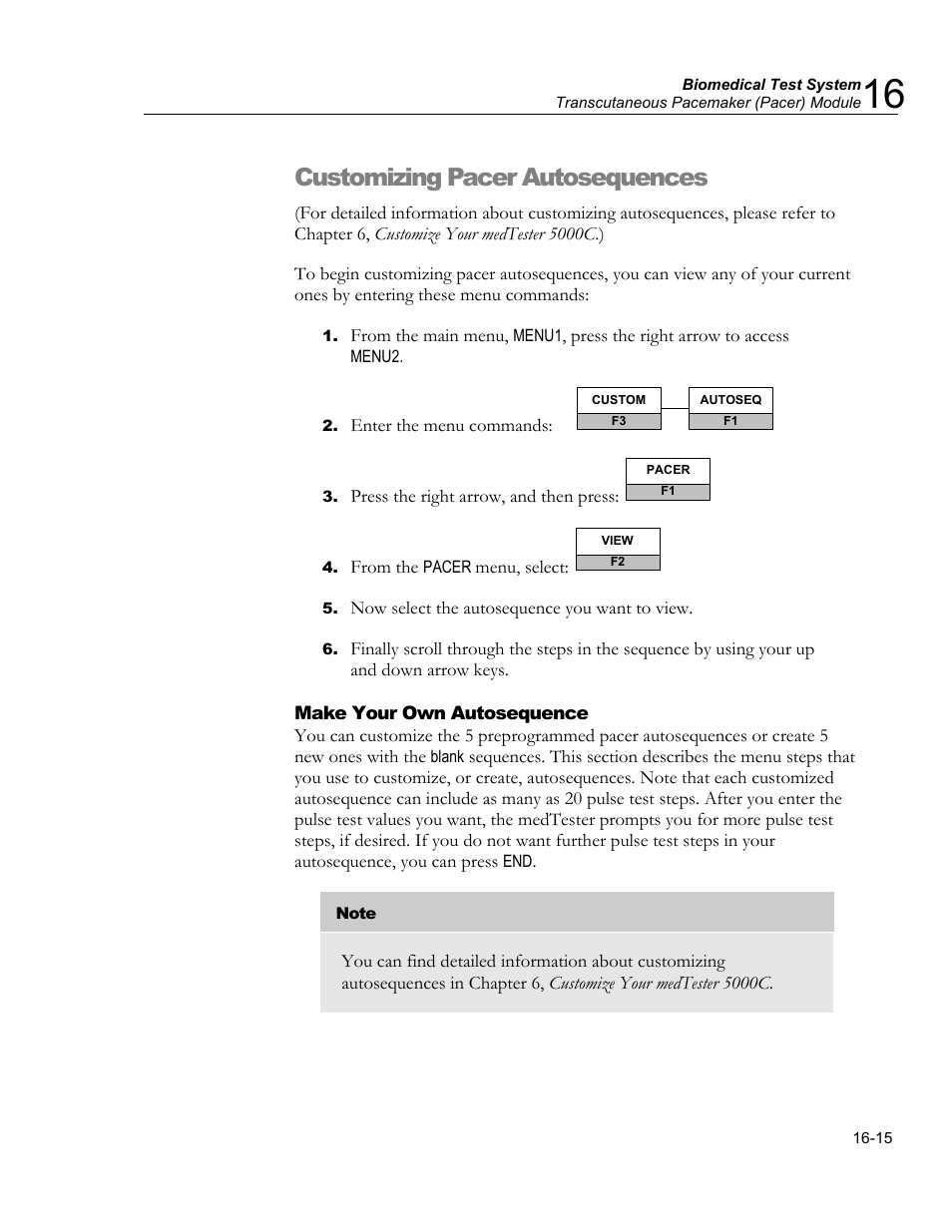 Non-invasive blood pressure (nibp) module, Nibp autosequences, Customizing pacer autosequences | Fluke Biomedical medTester 5000C User Manual | Page 271 / 292