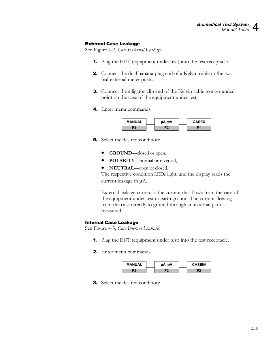 Isolation lead leakage | Fluke Biomedical medTester 5000C User Manual | Page 49 / 292